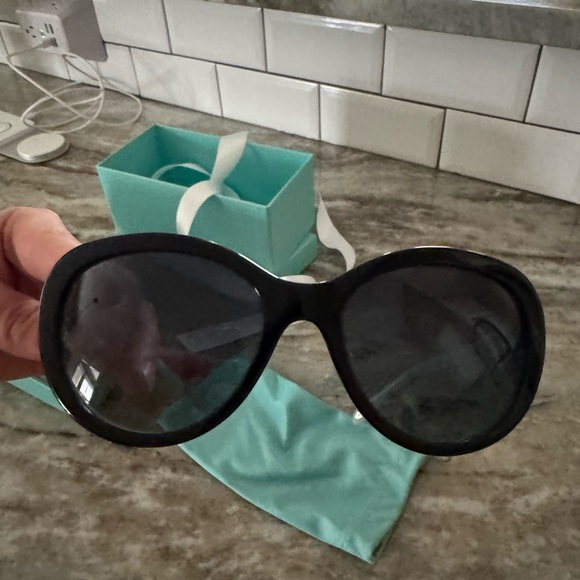 Tiffany & Co. Black and Blue Cat-Eye Sunglasses - Picture 2 of 13